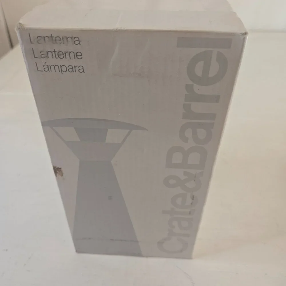 Crate & Barrel Table Mini Light Black Cone Shape Battery Operated NIB